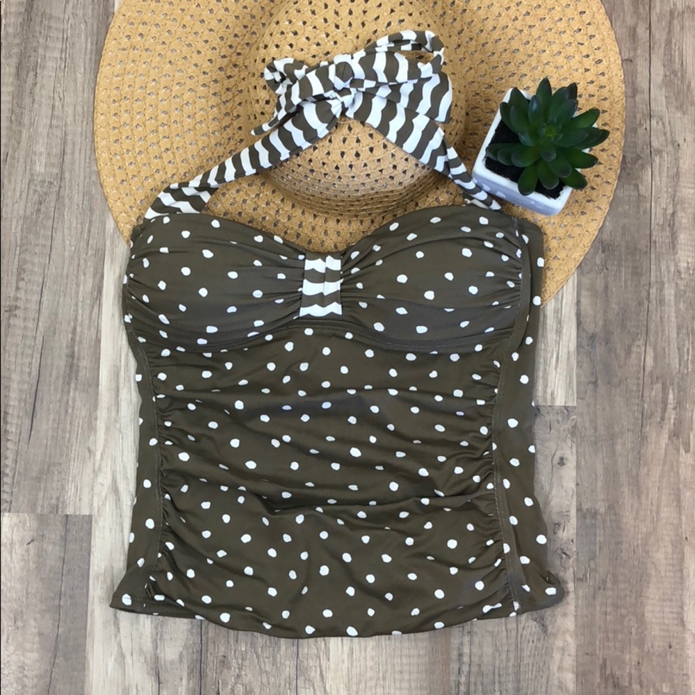 Tommy Bahama Polka Dot Halter Swim Top Size XS